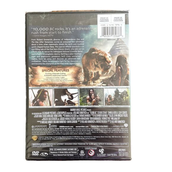 10000 BC Action Adventure DVD 2009 Camilla Belle Steven Strait Marco Khan u New - Picture 2 of 2